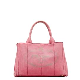 Prada-Prada Canapa Logo Handbag Canvas Handbag in Good condition-Pink