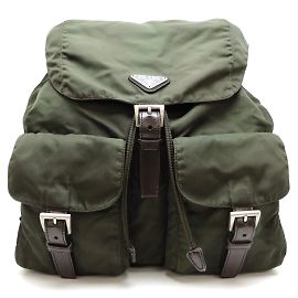 Prada Tessuto lined Pocket Backpack B2811F Green