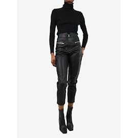 Isabel Marant-Black leather studded trousers - size FR 34-Black