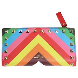 Valentino Cartera Rockstud de piel multicolor Multicolor