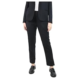 Nili Lotan-Black elasticated trousers with side-slits - size UK 12-Black