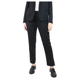 Nili Lotan Pantaloni neri elasticizzati con spacchetti laterali - taglia UK 12 Nero