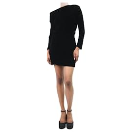 Theory-Mini robe noire en velours à épaules dénudées - taille UK 4-Noir