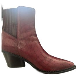 Sartore Ankle Boots Dark Red Leather Dark red
