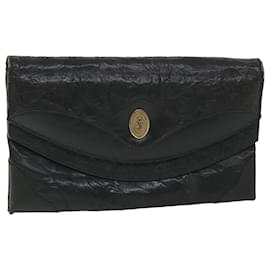 Saint Laurent-SAINT LAURENT Clutch Bag Leather Black Auth fm2892-Black