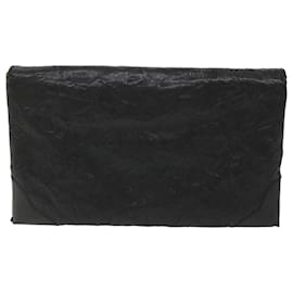 Saint Laurent-SAINT LAURENT Clutch Bag Leather Black Auth fm2892-Black