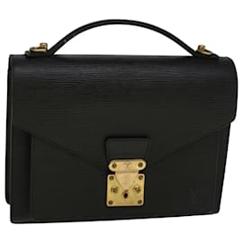 Louis Vuitton-LOUIS VUITTON Epi Monceau Hand Bag Black M52122 LV Auth 56476-Black