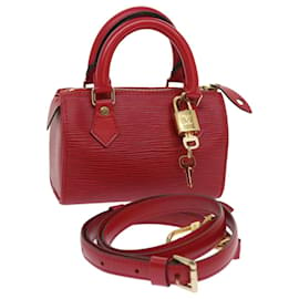 Louis Vuitton-LOUIS VUITTON Epi Mini Speedy Hand Bag SPO 2way Red LV Auth 56797a-Red