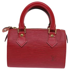 Louis Vuitton-LOUIS VUITTON Epi Mini Speedy Hand Bag SPO 2way Red LV Auth 56797a-Red