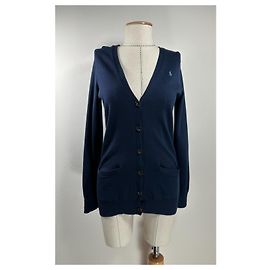 Ralph Lauren Strickjacke Blau Merino Wolle M Blau