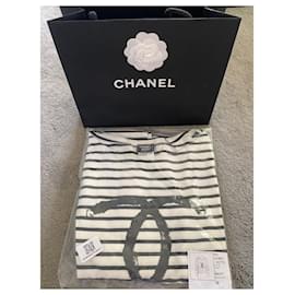 Chanel-CHANEL CC Logo Uniform Top Size **VERY RARE & Brand NEW*-Black,White