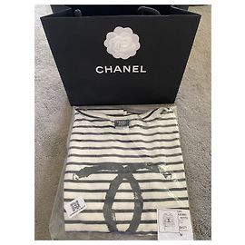 Taglia superiore uniforme con logo CHANEL CC **MOLTO RARO e NUOVO di zecca* Nero Bianco