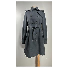 Thomas Burberry Grey Wool and Cashmere Coat Grey