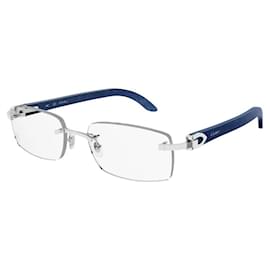 Cartier-Cartier CT0052ÓCULOS O Signature C de Cartier-Metálico,Azul claro