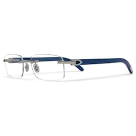 Cartier-Cartier CT0052ÓCULOS O Signature C de Cartier-Metálico,Azul claro