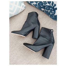 Christian Dior Black Leather Ankle boots EU37.5 Black