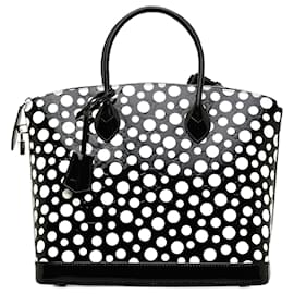 Louis Vuitton-Louis Vuitton Black x Yayoi Kusama Monogram Infinity Dots Lockit MM-Black