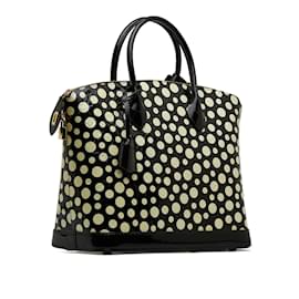 Louis Vuitton-Louis Vuitton Black x Yayoi Kusama Monogram Infinity Dots Lockit MM-Black
