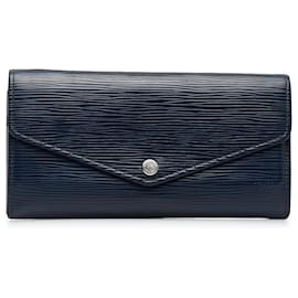 Louis Vuitton-Louis Vuitton Blue Epi Portefeuille Sarah Long Wallet-Blue,Navy blue