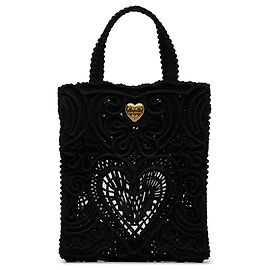 Dolce & Gabbana Dolce&Gabbana Bolsa preta pequena Beatrice Cordonetto com renda Preto