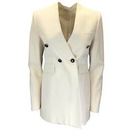 Givenchy-Givenchy Ecru Collarless lined Breasted Cotton and Linen Jacket-Cream
