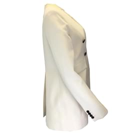 Givenchy-Chaqueta de lino y algodón con botonadura forrada y sin cuello en crudo de Givenchy-Crudo