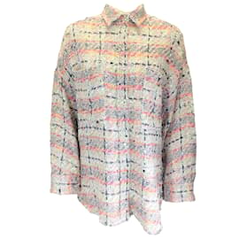 Iro-IRO Rosa Multi 2021 Giacca-camicia in tweed Mekkie-Multicolore