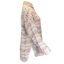 Iro-IRO Rosa Multi 2021 Giacca-camicia in tweed Mekkie-Multicolore