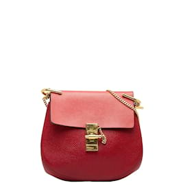 Chloé-Bolsa tiracolo média Drew de couro-Vermelho