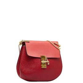 Chloé-Bolsa tiracolo média Drew de couro-Vermelho