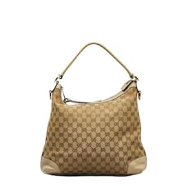 Gucci-GG Canvas Miss GG Shoulder Bag 326514-Brown