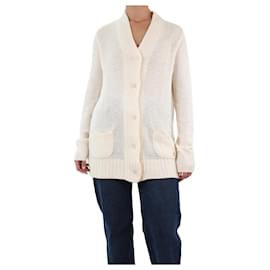 Loro Piana-Cardigan au crochet en cachemire crème - taille UK 12-Écru