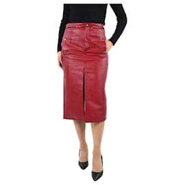 Chloé-Falda de cuero roja - talla UK 10-Roja