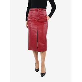 Chloé-Red leather skirt - size UK 10-Red