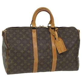 Louis Vuitton-Monogramma Louis Vuitton Keepall Bandouliere 45 Borsa Boston M41418 LV Aut 57474-Monogramma