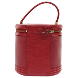 Louis Vuitton-LOUIS VUITTON Epi Cannes Bolsa de mão vermelha M48037 Autenticação de LV 57678-Vermelho