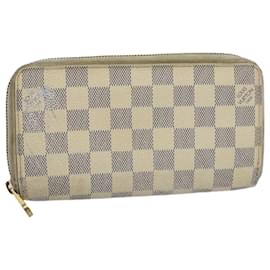 Louis Vuitton-Cartera larga con cremallera Damier Azur de LOUIS VUITTON Cartera larga N63503 LV Auth 58171-Otro