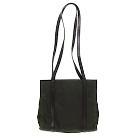 Prada-PRADA Shoulder Bag Nylon Leather Khaki Auth 58097-Khaki