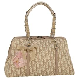 Christian Dior-Christian Dior trotter romantic Hand Bag PVC Leather Beige 03 BO 1025 auth 57736-Beige