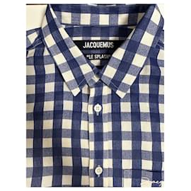 Jacquemus-Camisa de cuadros Jacquemus-Blanco,Azul