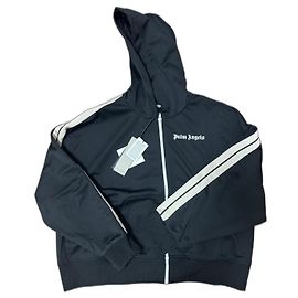 Palm Angels Track Hoodie-Jacke Schwarz Weiß Beige