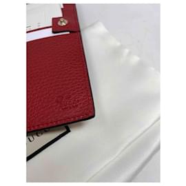 Gucci-Grand portefeuille Gucci en cuir grainé rouge-Rouge