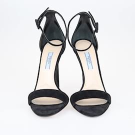 Prada-Black Open Toe Ankle Strap Sandals-Black