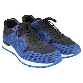 Louis Vuitton-Blue/Black Damier Run Away Sneakers-Black