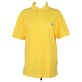 Ralph Lauren-Gelbes Poloshirt mit Pony-Stickerei-Rot