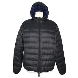 Armani Jeans Black/Navy Blue Puffer Hoodie Jacket Black