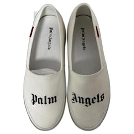 Palm Angels-Zapatillas sin cordones con logo Palm Angels-Blanco,Beige,Blanco roto
