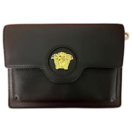 Versace-Versace Medusa Crossbody Bag-Black,Golden