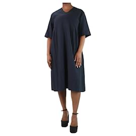 Autre Marque-Marineblaues, kurzärmliges Kleid mit V-Ausschnitt – Größe UK 14-Blau