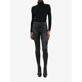 Ralph Lauren-Pantalon en cuir noir - taille US 6-Noir